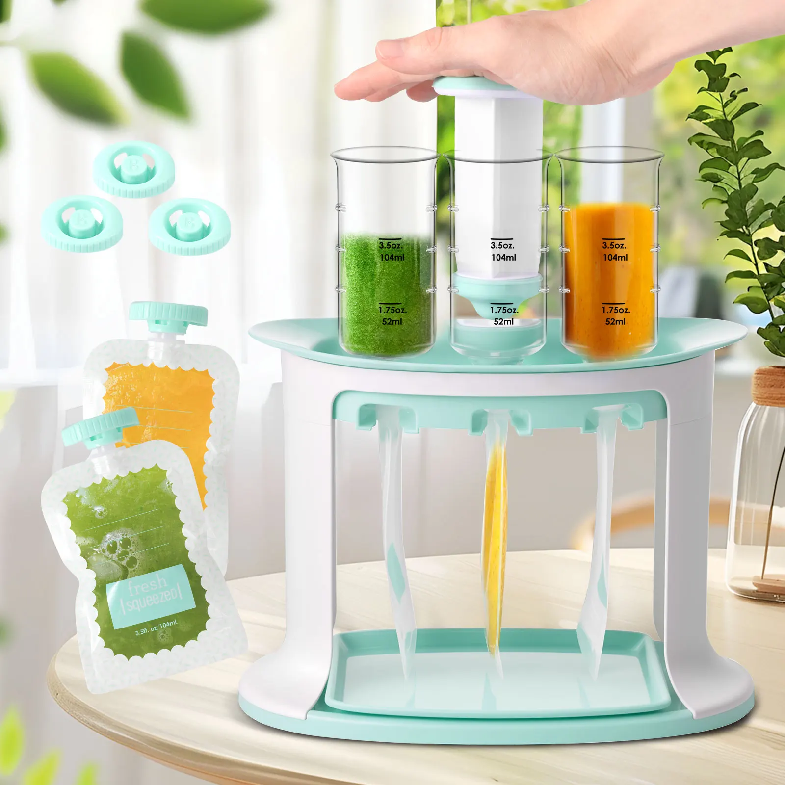 Baby Food Pouches Reusable - Squeeze Station for Baby Reusable Fruit