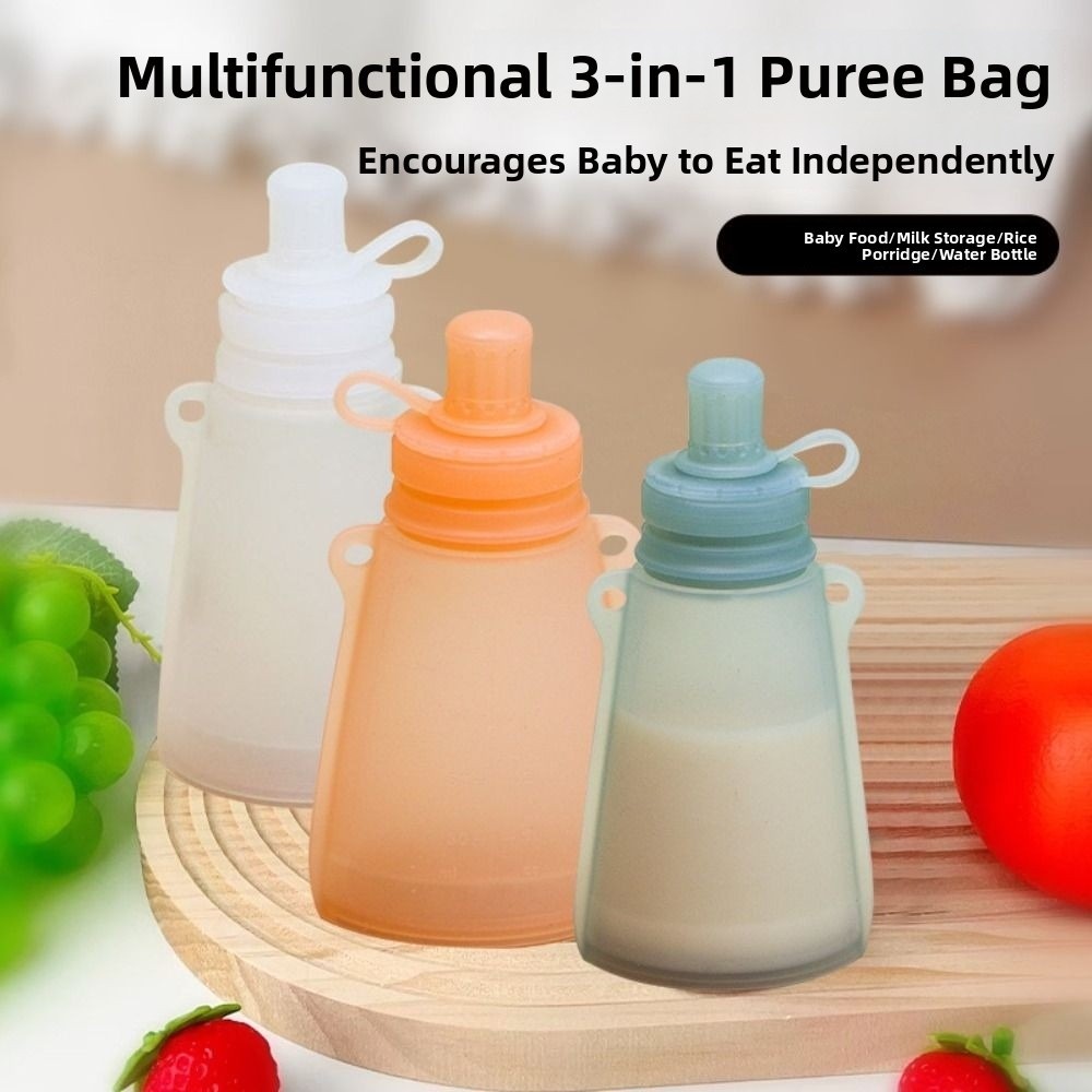 Baby Food Pouches Reusable - BPA Free Silicone Baby Food Pouch