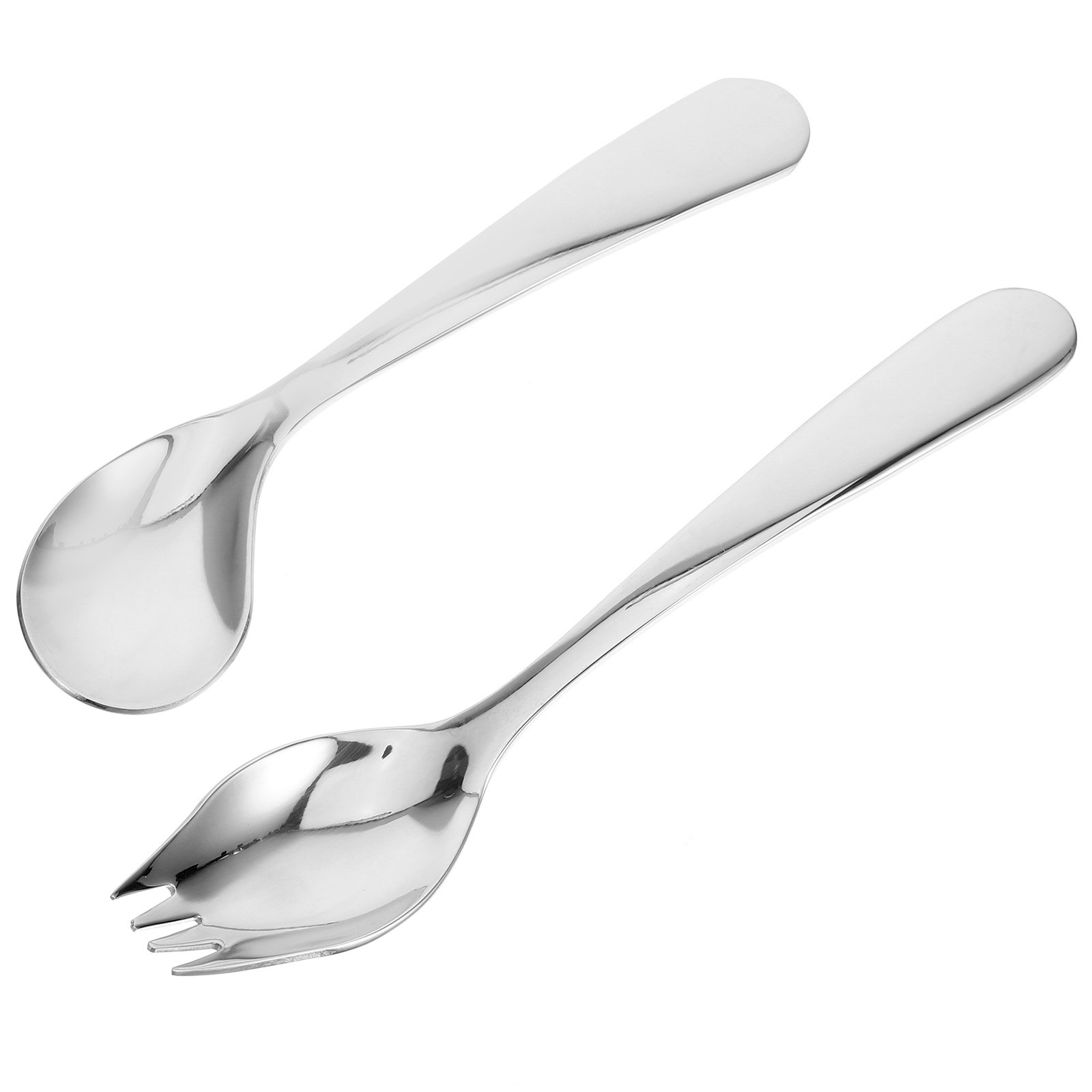 Self Feed Spoon - 1Set Angled Feeding Spoon Metal Tableware