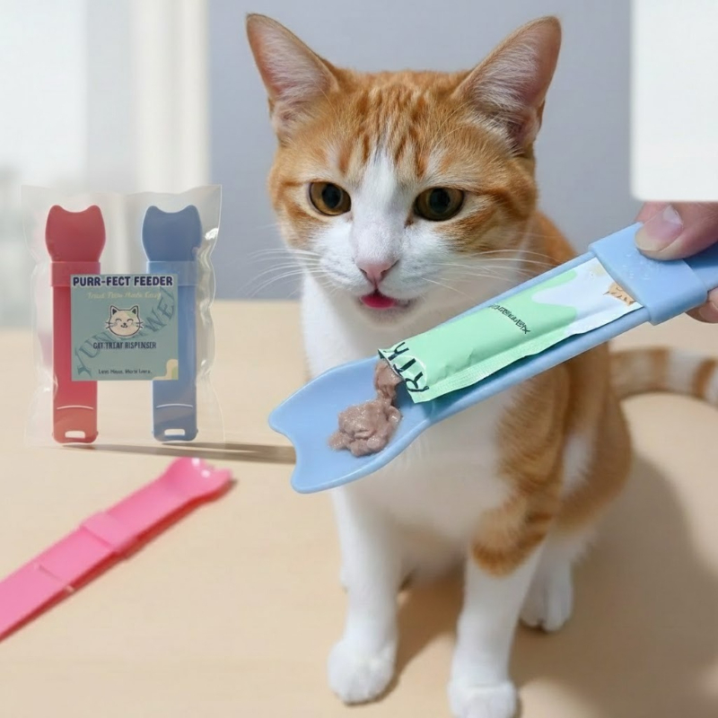 Self Feed Spoon - Cat Strip Squeeze Spoon for Lickable