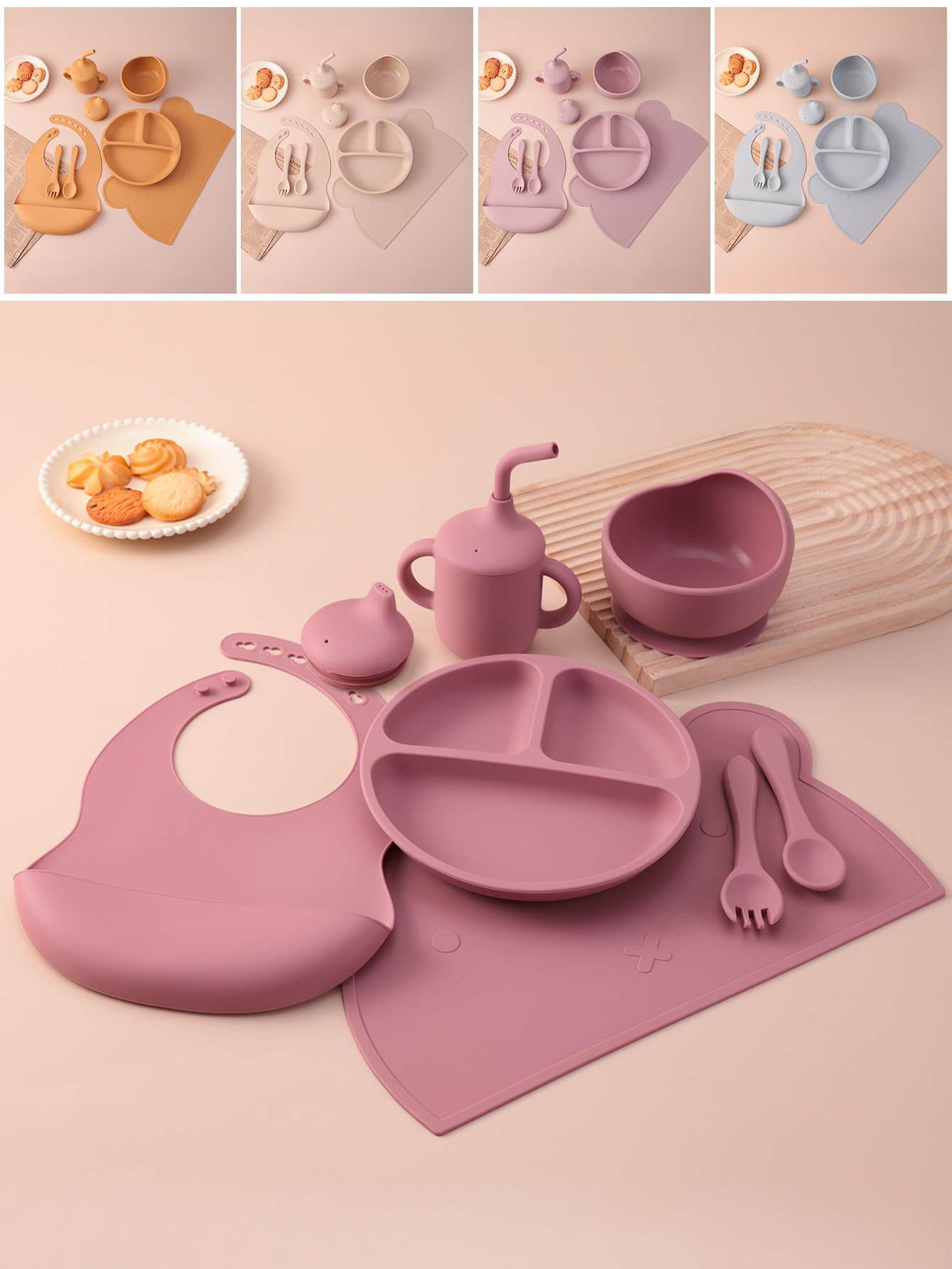 Self Feed Spoon - 7PCS Silicone Baby Feeding Set Divided