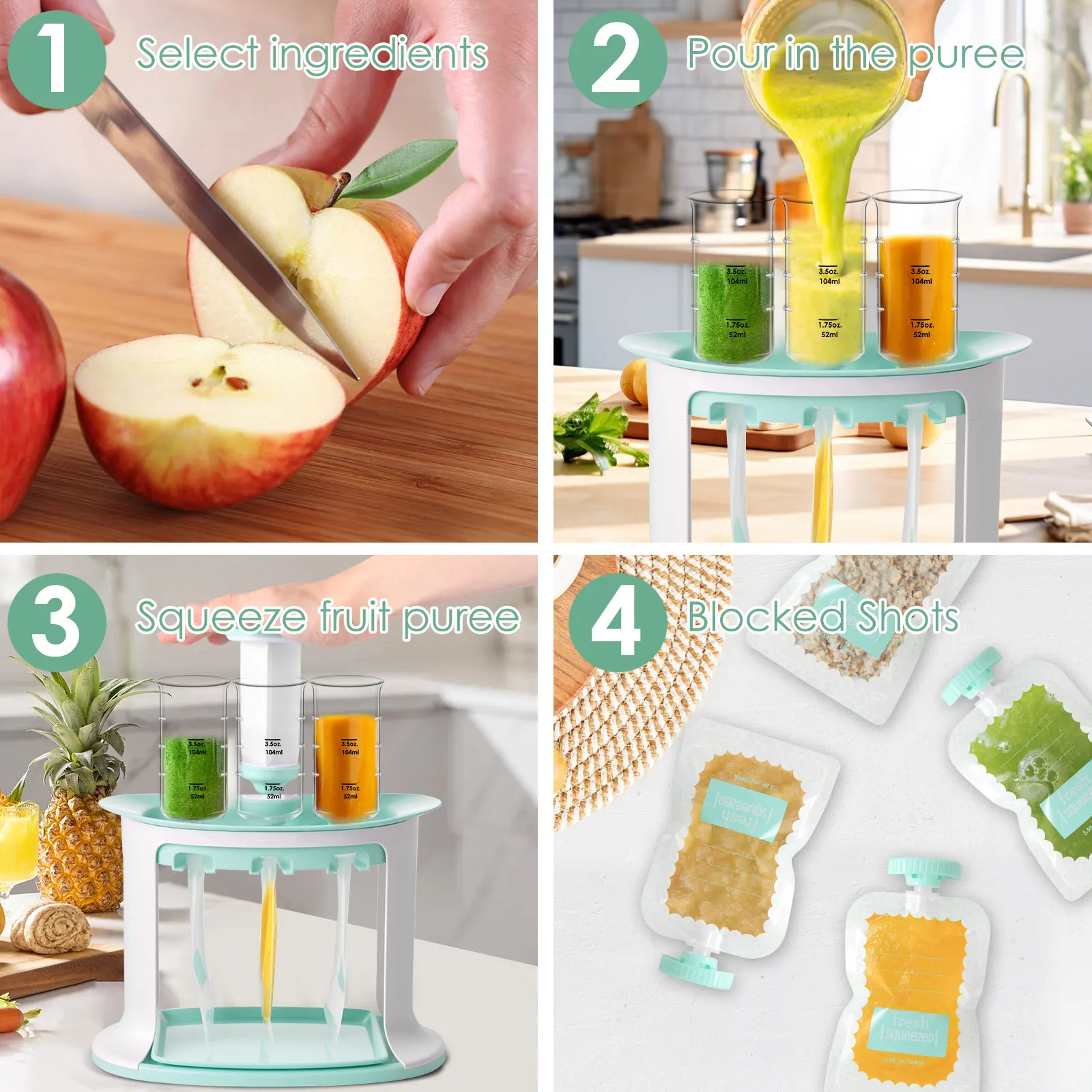 Squeeze Station for Baby Reusa – Baby Food Pouches Reusable Bewertung und Preis