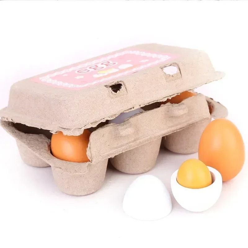 6Pcs Wooden Eggs Toy Kids Kitc – Baby Food Quantity Bewertung und Preis
