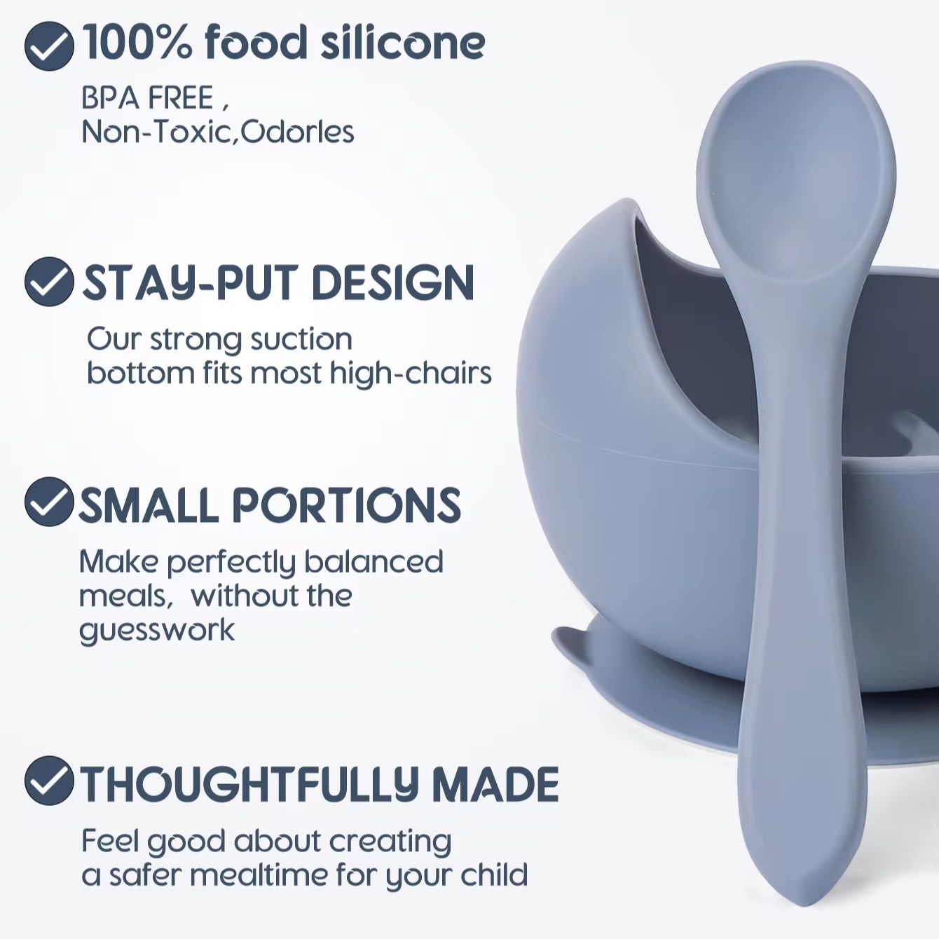 2PC Silicone Sucker Bowl Feedi – Baby Food Quantity Bewertung und Preis