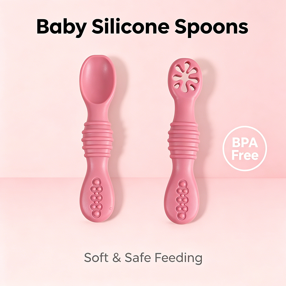 2PCS Silicone Baby Feeding Spo – Self Feed Spoon Bewertung und Preis