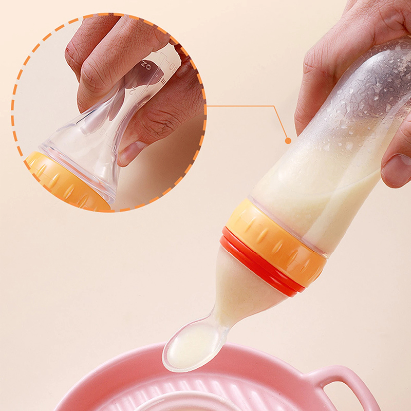Squeezing Feeding Bottle Silic – Self Feed Spoon Bewertung und Preis