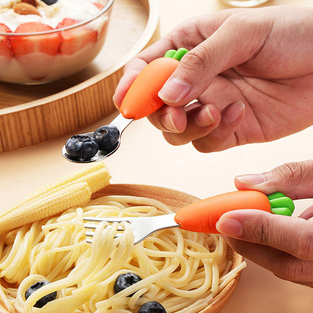 2Pcs Baby Spoon Fork Set Silic – Self Feed Spoon Bewertung und Preis