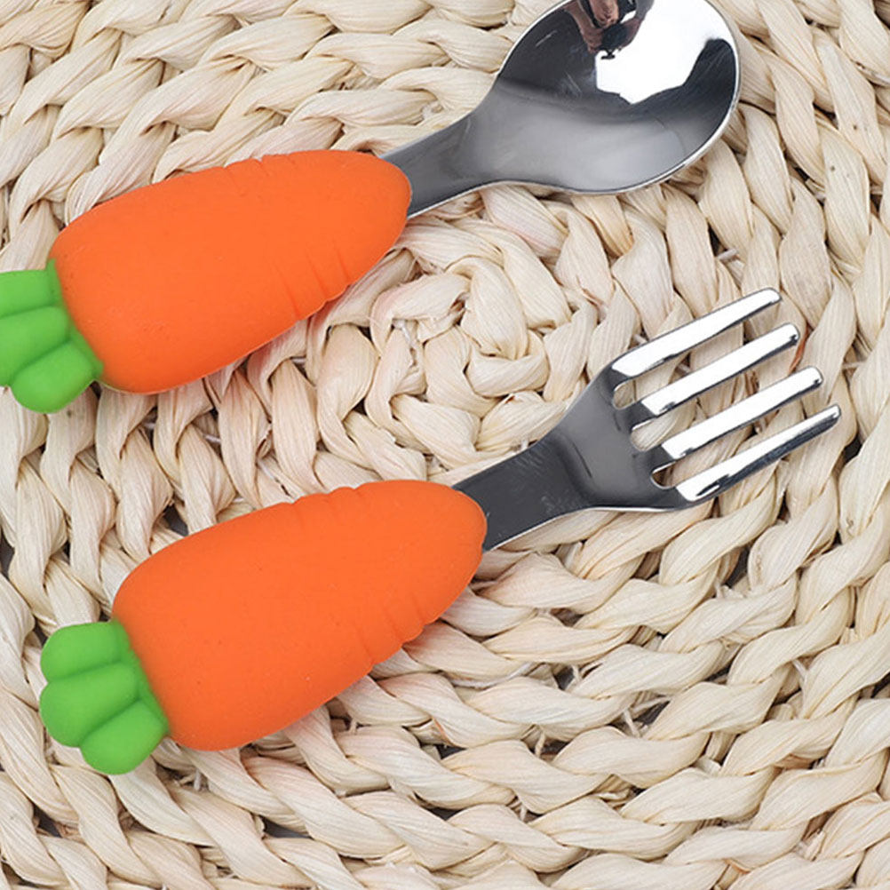 2Pcs Baby Spoon Fork Set Silic – Self Feed Spoon Bewertung und Preis