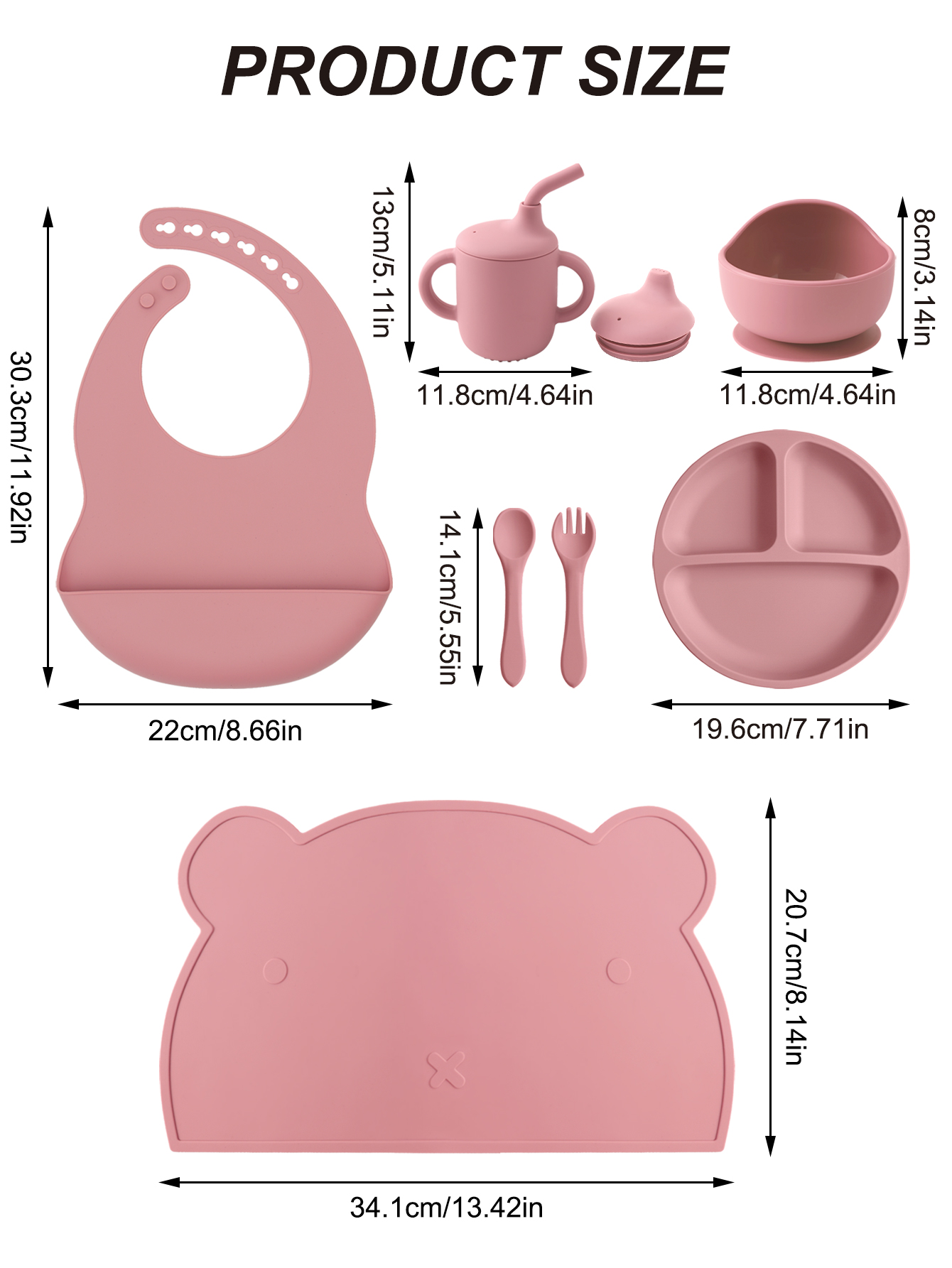 7PCS Silicone Baby Feeding Set – Self Feed Spoon Bewertung und Preis
